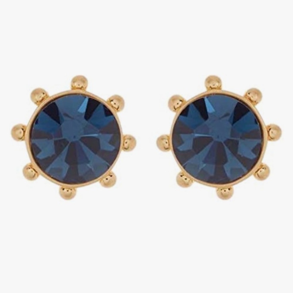 NIB Kate Spade New York Montana Blue Bezel Studs
